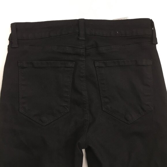 L'AGENCE Black Noir Wash Gold Studded Margot High Rise Slim Fit Skinny Jeans - Picture 8 of 9